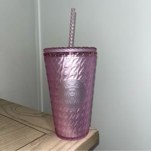 Starbucks Matte Pink Frosted Chain Link 16oz Cup New Valentine’s Cup Limited